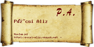 Pócsi Aliz névjegykártya